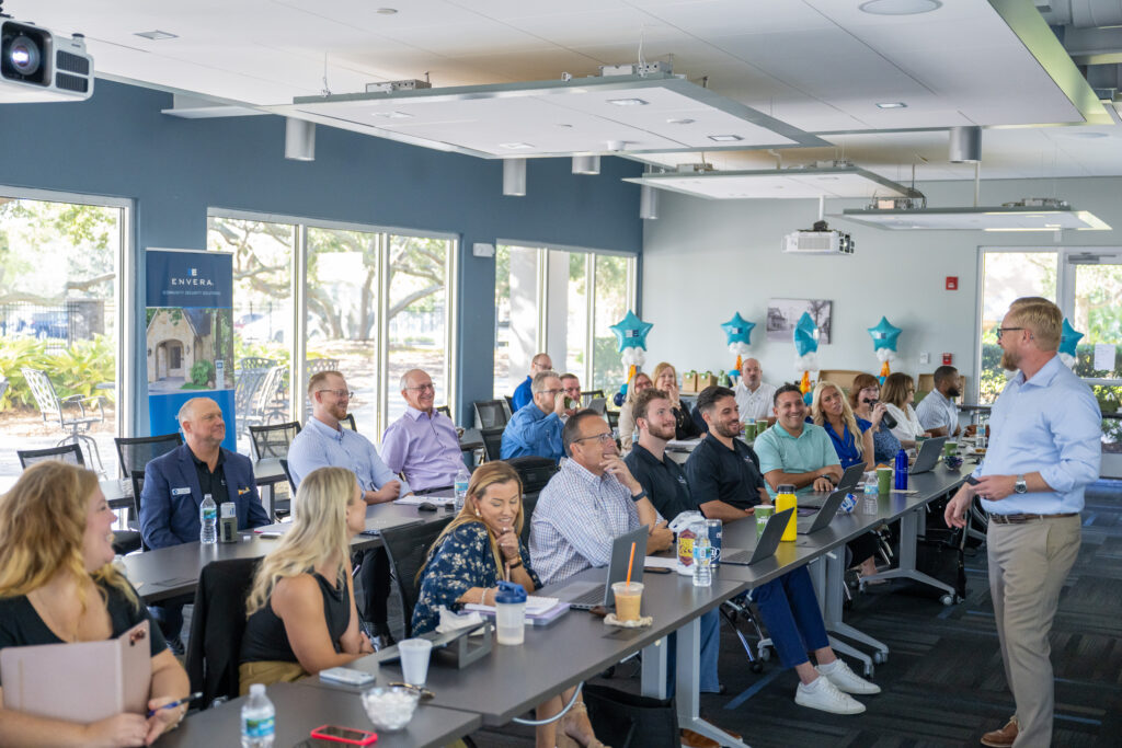 group of employees meeting together